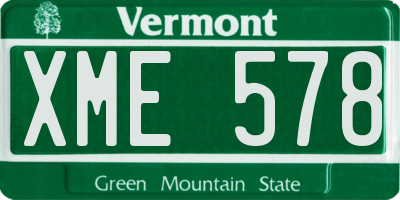 VT license plate XME578