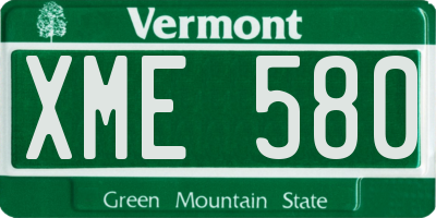 VT license plate XME580