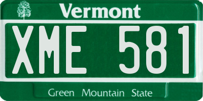 VT license plate XME581