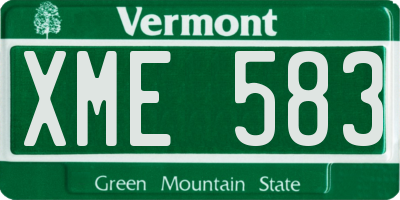 VT license plate XME583