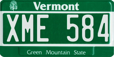 VT license plate XME584