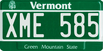 VT license plate XME585