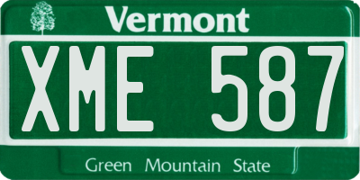 VT license plate XME587