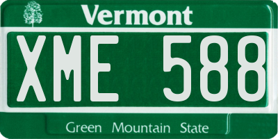VT license plate XME588