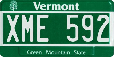 VT license plate XME592