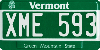 VT license plate XME593