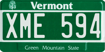 VT license plate XME594