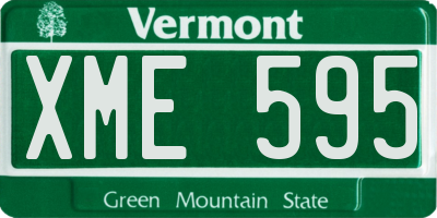 VT license plate XME595
