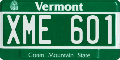 VT license plate XME601