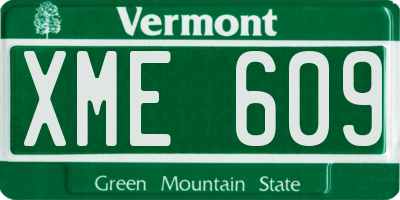 VT license plate XME609