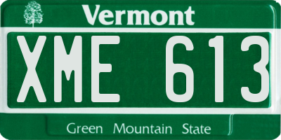 VT license plate XME613