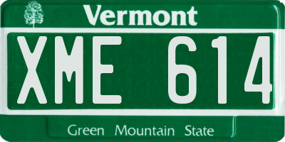VT license plate XME614