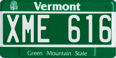 VT license plate XME616