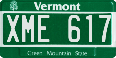 VT license plate XME617