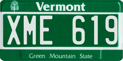 VT license plate XME619