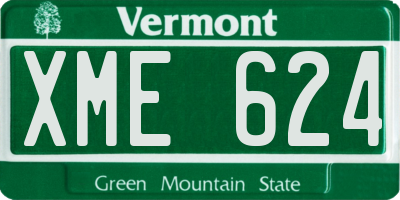 VT license plate XME624