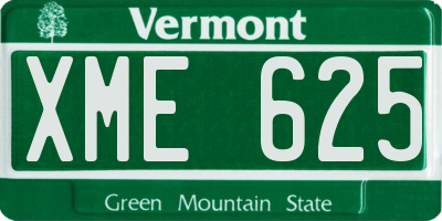 VT license plate XME625