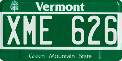 VT license plate XME626