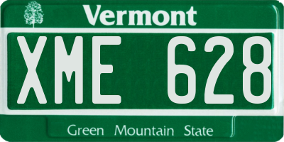 VT license plate XME628