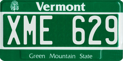 VT license plate XME629