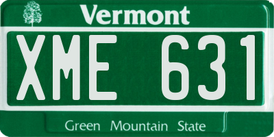 VT license plate XME631