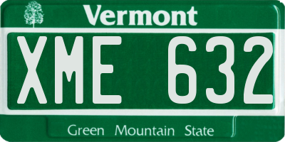 VT license plate XME632