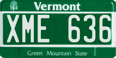 VT license plate XME636