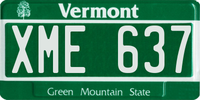 VT license plate XME637
