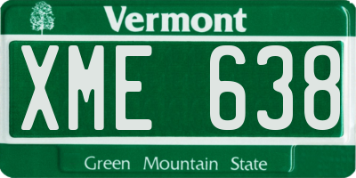 VT license plate XME638