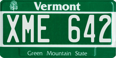 VT license plate XME642