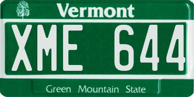 VT license plate XME644