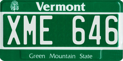 VT license plate XME646