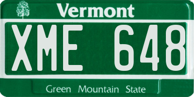 VT license plate XME648