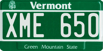 VT license plate XME650