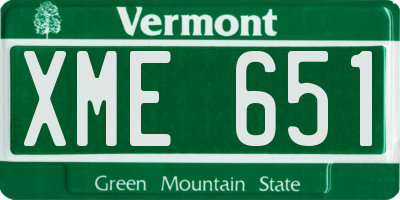 VT license plate XME651