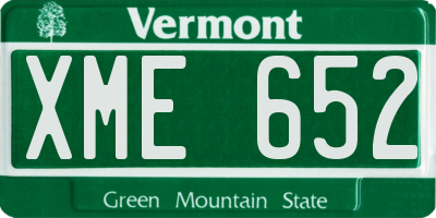 VT license plate XME652