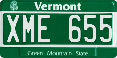 VT license plate XME655
