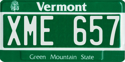 VT license plate XME657
