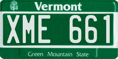 VT license plate XME661