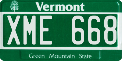 VT license plate XME668