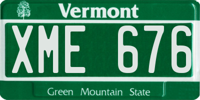 VT license plate XME676