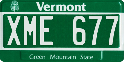 VT license plate XME677