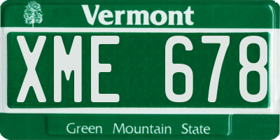 VT license plate XME678