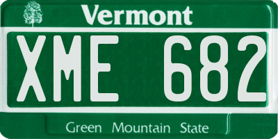VT license plate XME682