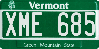 VT license plate XME685