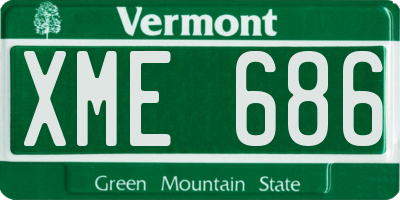 VT license plate XME686