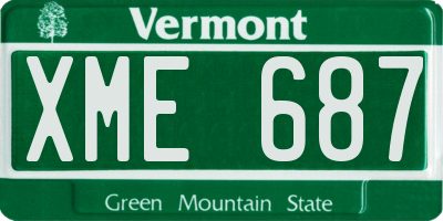 VT license plate XME687