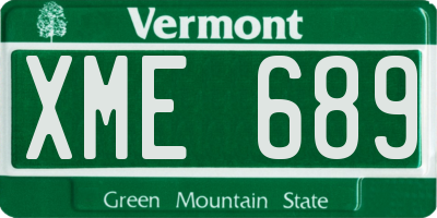VT license plate XME689
