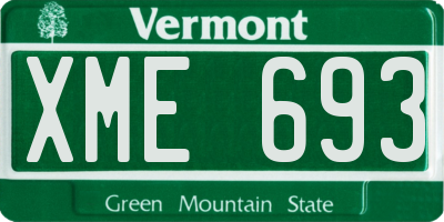 VT license plate XME693