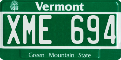 VT license plate XME694